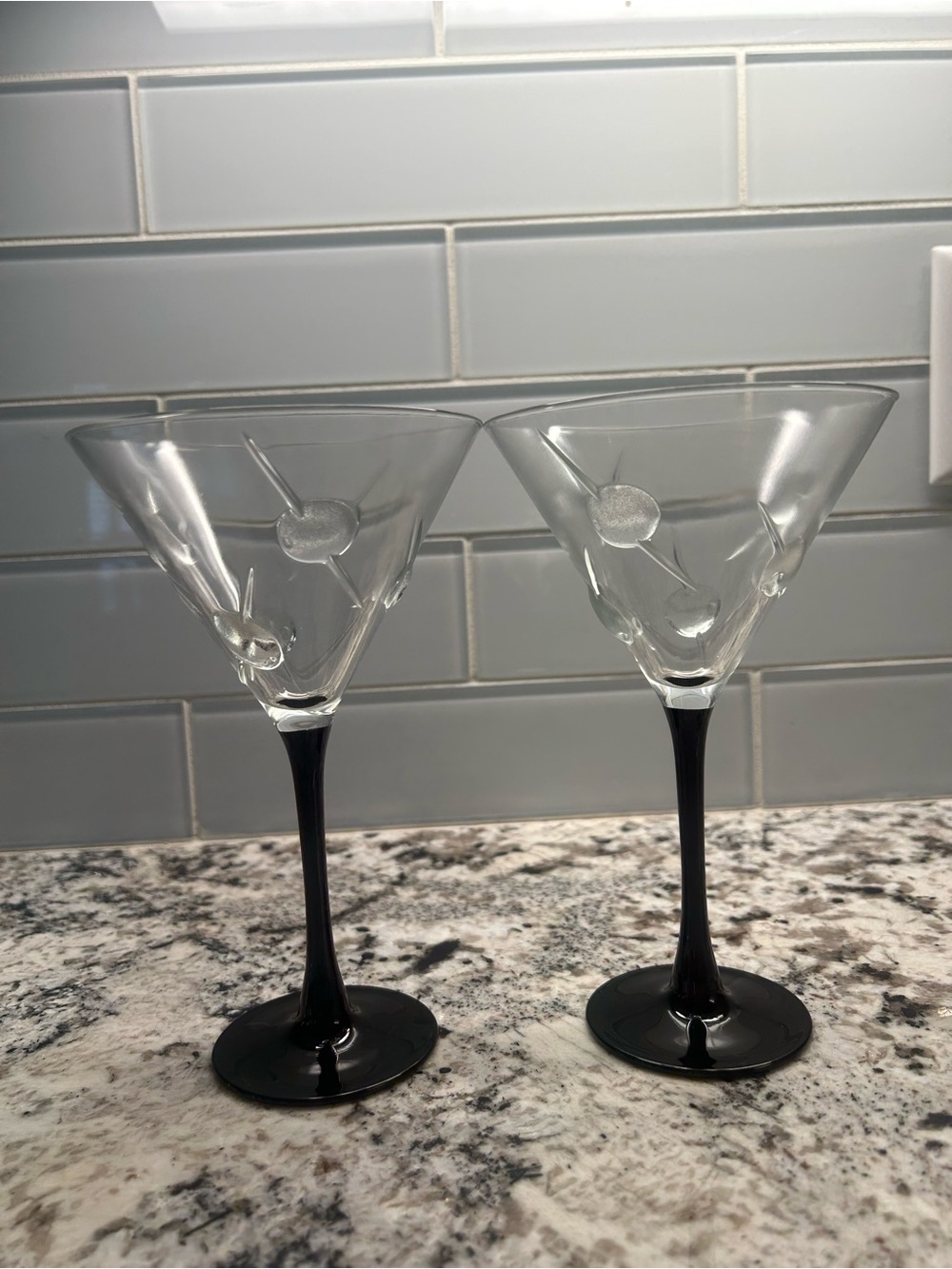 Cristal D’Arques vintage martini glass set of 2-MCM art deco style